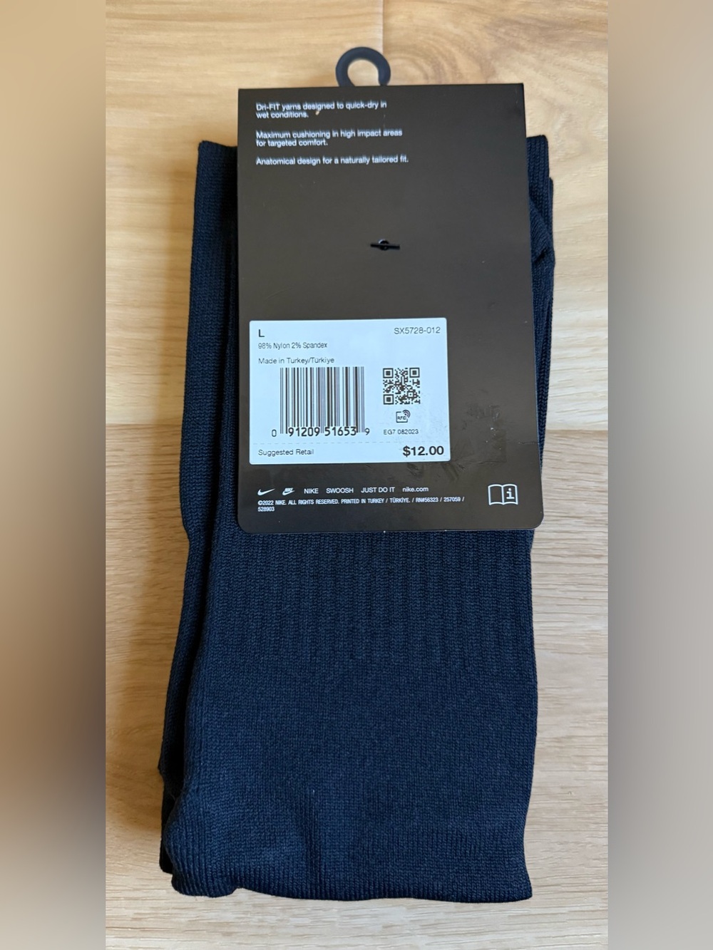 Nike Classic 2 Cushioned Over-the-Calf Socks - SX5728-012 - Size L - NWT - Picture 5 of 6